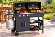 Goldair 3-Burner Gas & Charcoal Combo Braai – GGCB-9003 – Black