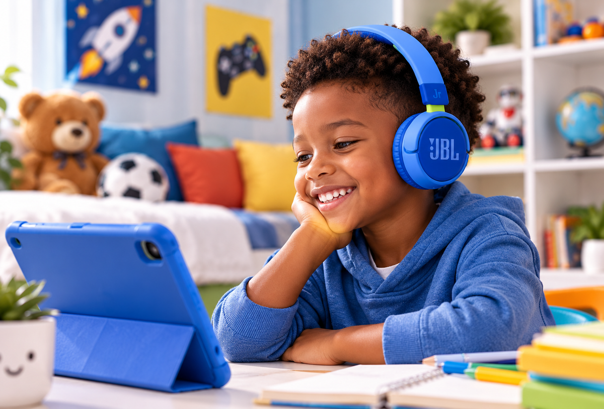 JBL JR320BT Wireless On-Ear Kids Headphones – Blue