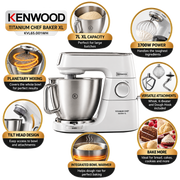 Kenwood - KVL65.001WH - Titanium Chef Baker XL 7L Stand Mixer