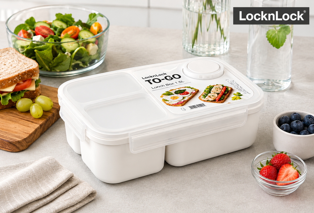 LocknLock To-Go Lunch Box 1.5L White - LEG-HPL782W