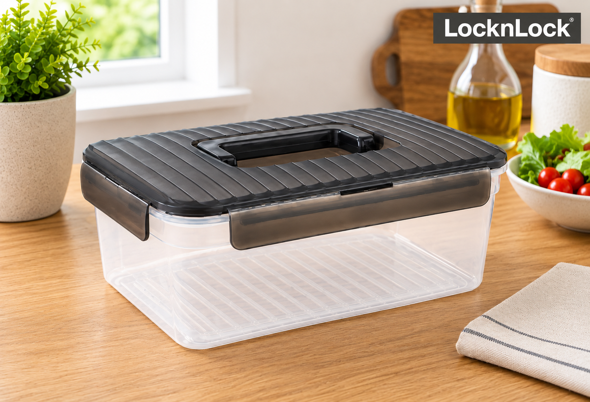 LocknLock Wave Container 3.5L W / Handle Grey - LEG-LWC208HG