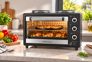Mellerware Horizon 25 Mini Oven with 2 Solid Hot Plates – 25L 3000W – Black