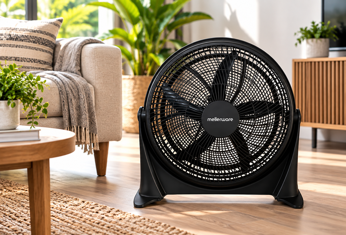 Mellerware Air Black 50cm 120W Floor Fan 35980