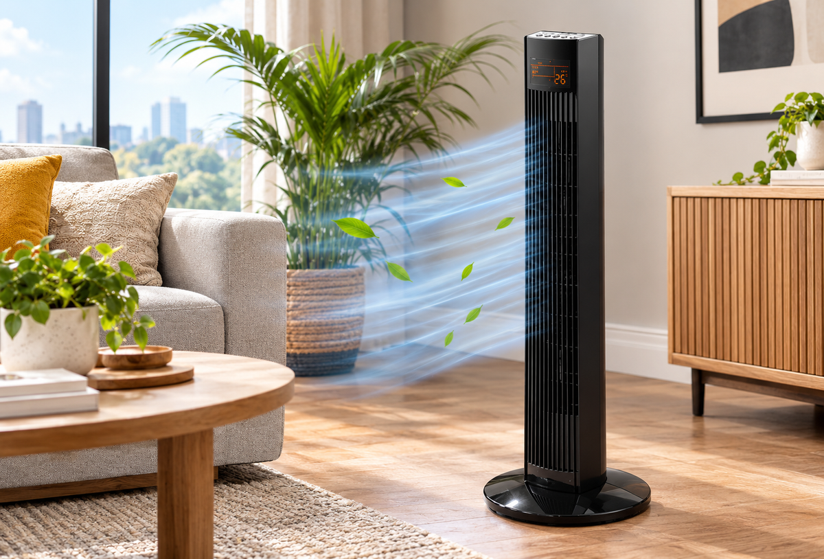 Sunbeam 92cm Tower Fan with LED Screen & Remote Control