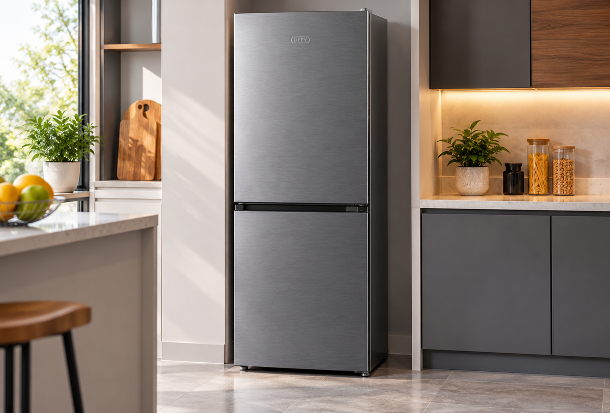 Defy - DAC447 - C300 ECO Bottom Freezer Fridge with A+ Energy Rating – Satin Metallic