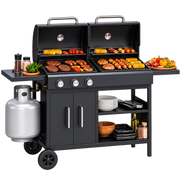 Goldair 3-Burner Gas & Charcoal Combo Braai – GGCB-9003 – Black