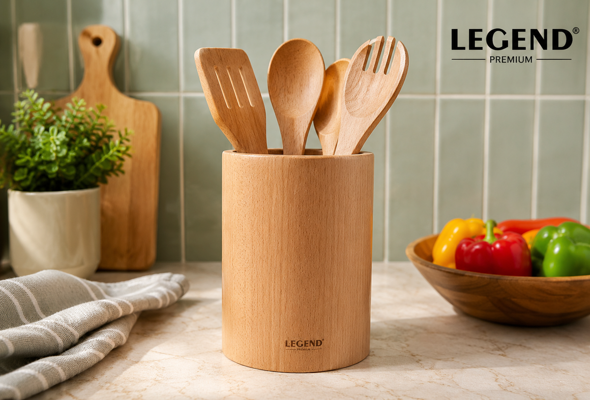 Legend Premium Beechwood Utensil Holder - LEG-600707