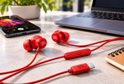 JBL Tune 305C USB-C Wired Hi-Res Earbud Headphones – Red
