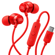 JBL Tune 305C USB-C Wired Hi-Res Earbud Headphones – Red