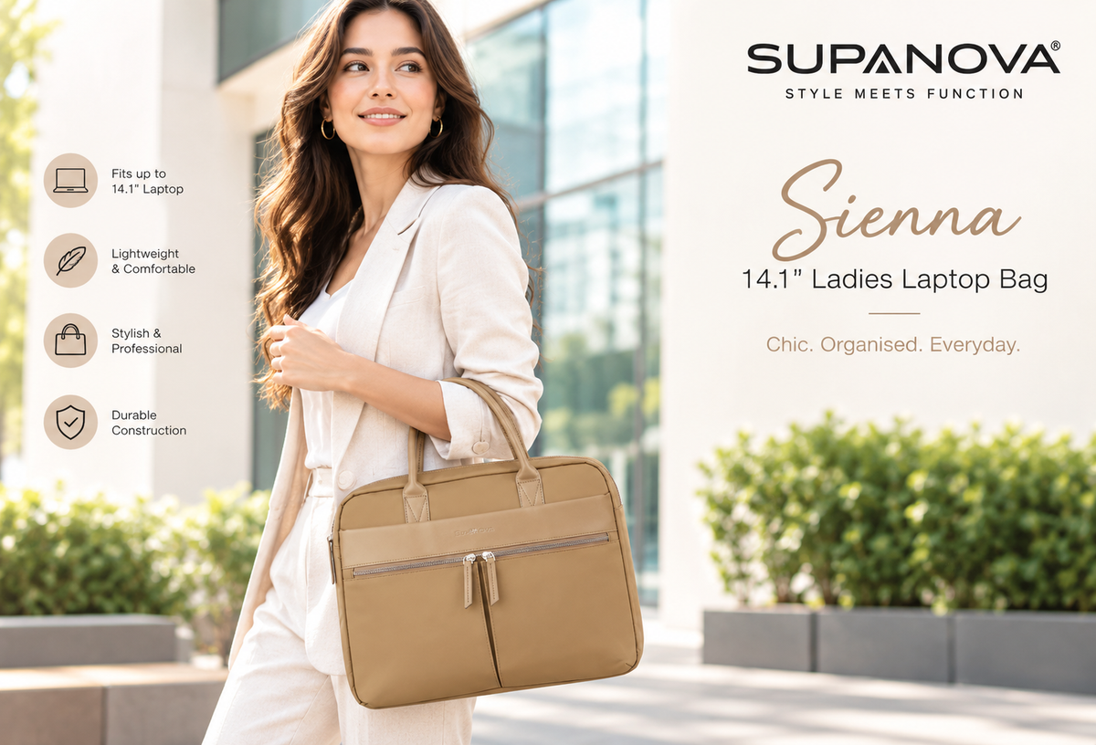 SupaNova Sienna 14.1" Ladies Laptop Bag – Tan