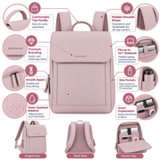 SupaNova Carissa 14.1-inch Laptop Backpack Pink SN-1033-PK