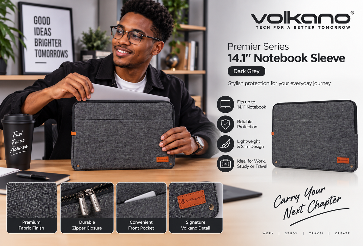 Volkano Premier 13.3-inch Laptop Sleeve Dark Grey