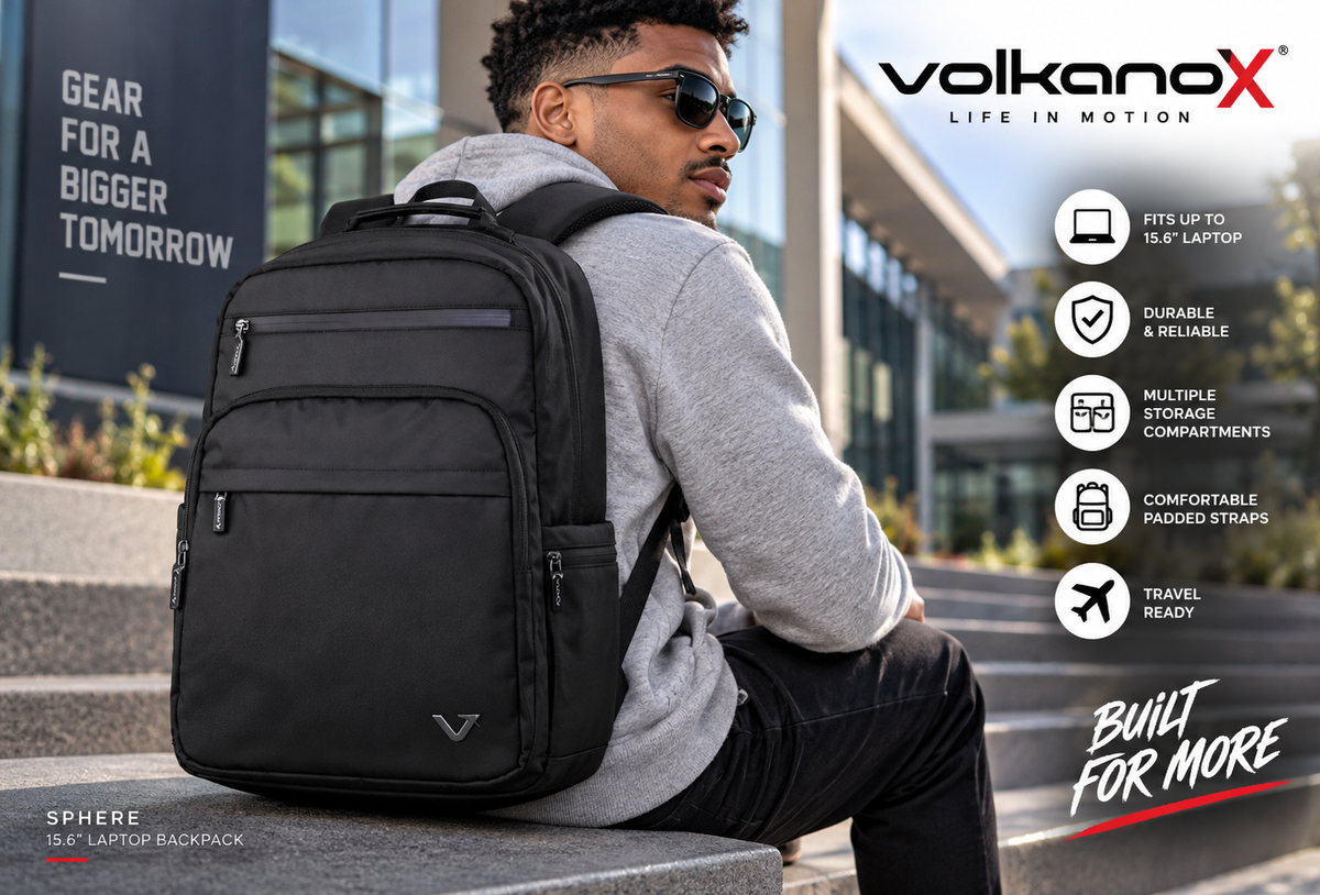 VolkanoX Sphere 15.6-inch Laptop Backpack Black VK-7138-BK