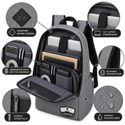 Volkano Distinct 15.6-inch Laptop Backpack Grey Melange - 9129