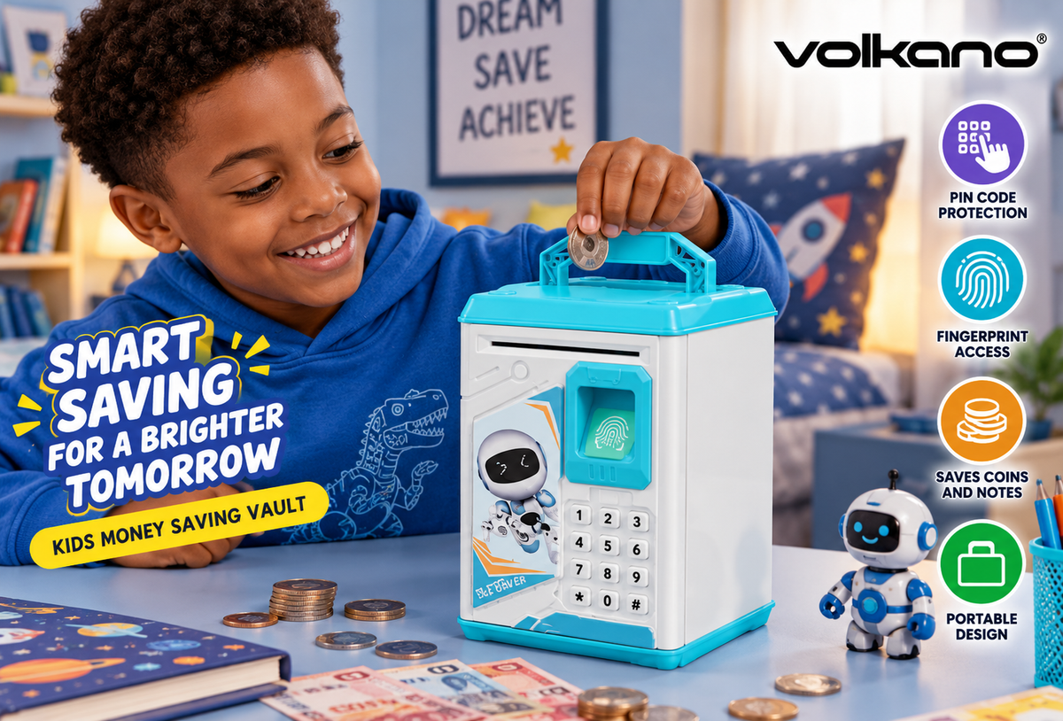 Volkano VK-5700-BL Robo Series Kids Money Saving Vault