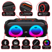 JVC XS-N2234B Bluetooth Speaker with FM, USB & AUX