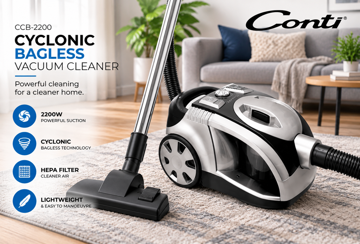 Conti 2200W Cyclonic Bagless Vacuum Cleaner – CCB-2200