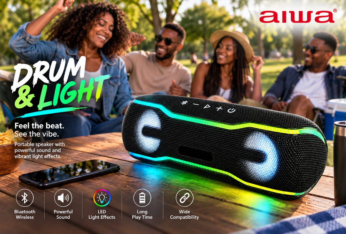 AIWA ABT-10000 Bluetooth Speaker with Drum & Light