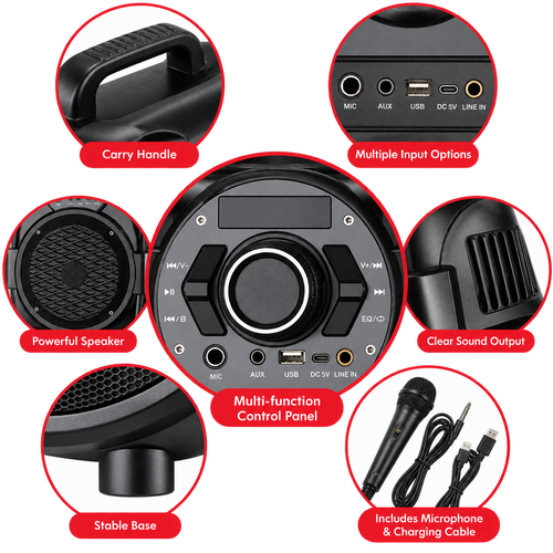 AIWA Bluetooth Karaoke Speaker 6.5" - ABT-650