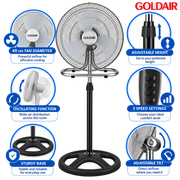 Goldair 40cm Ultra High Speed Pedestal Fan GHV-1802