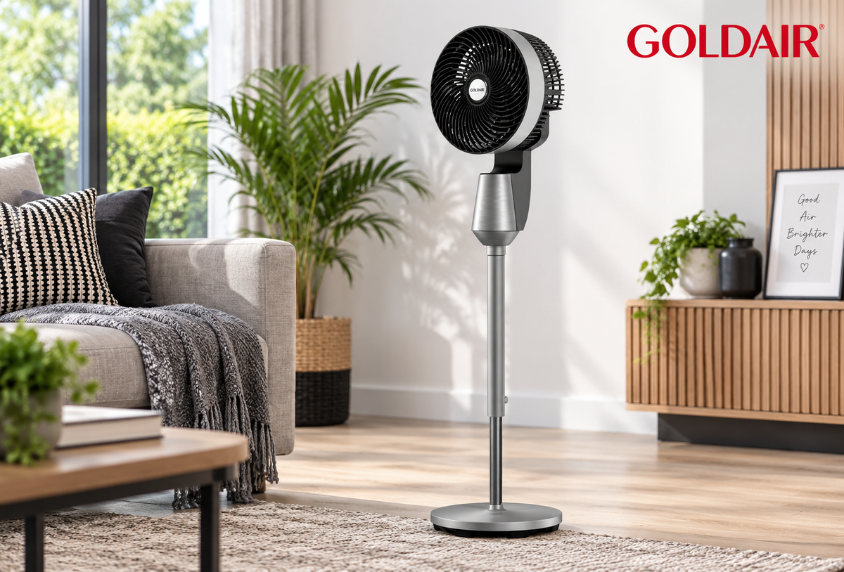Goldair GCPF-08 18cm Pedestal Fan -Black