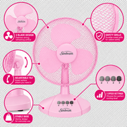 Sunbeam 30cm Desk Fan Pink- SDF-12P