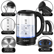 Regal Pro Glass Electric Kettle 1.7L Black