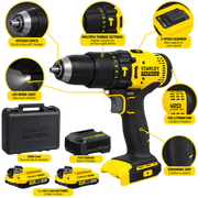 Stanley18V FatMax Impact Drill with 2x 2.0 Ah Batteries and A Charger