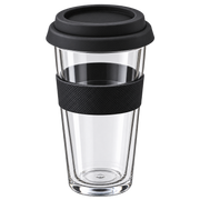 Snappy Thermal Glass Tumbler 400ml Black - LEG-SN-GL400BL