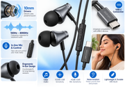 Astrum WIREZ10C USB-C Wired In-Ear Earphones with Microphone – Black
