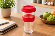 Snappy Thermal Glass Tumbler 400ml Red - LEG-SN-GL400R