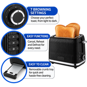 Bossanova 2-Slice Auto Pop Toaster Black 870W