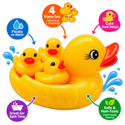 Baby Boo Large Duck & 3 Ducklings PVC Set - 4 Piece