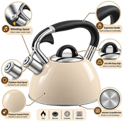 Cadac Born Free Stove-Top Whistling Kettle 2.5L Beige