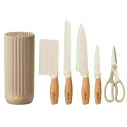 Uplift 6 Piece Knife Set with Wooden Handles