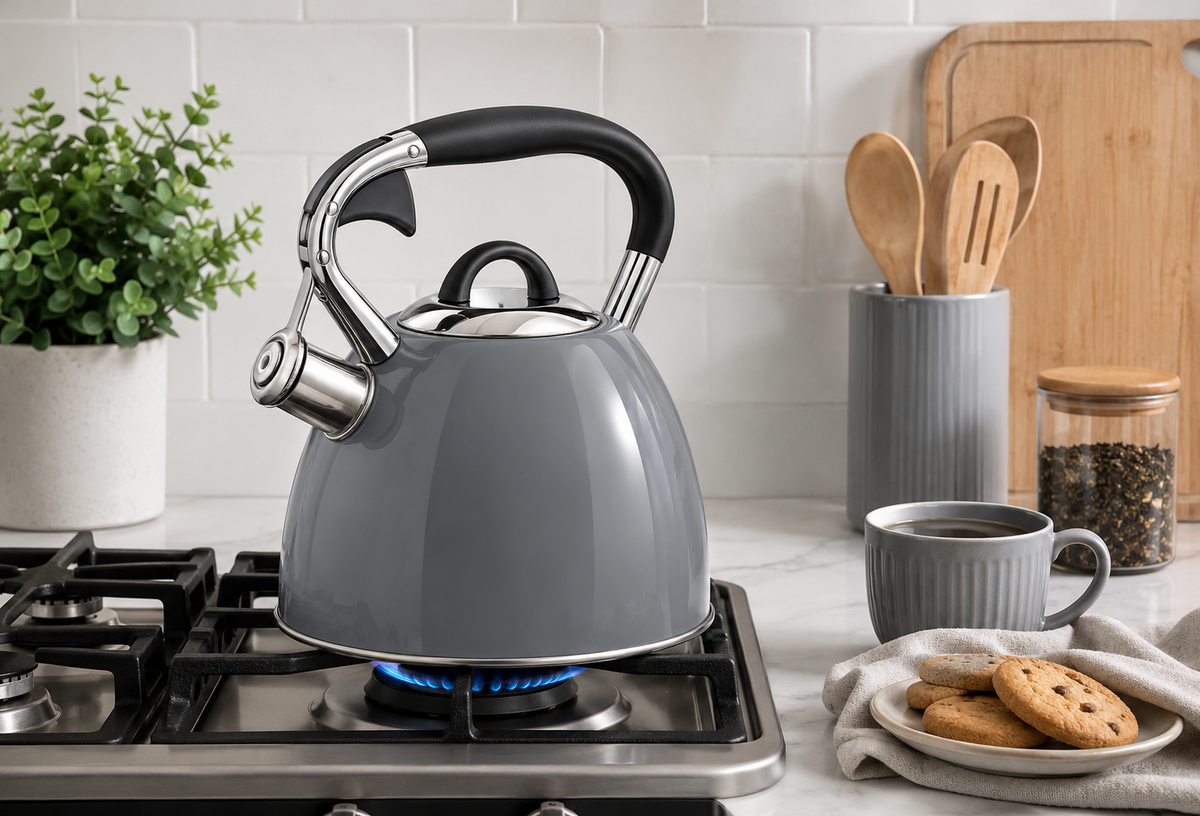 Cadac Born Free Stove-Top Whistling Kettle 2.5L Grey