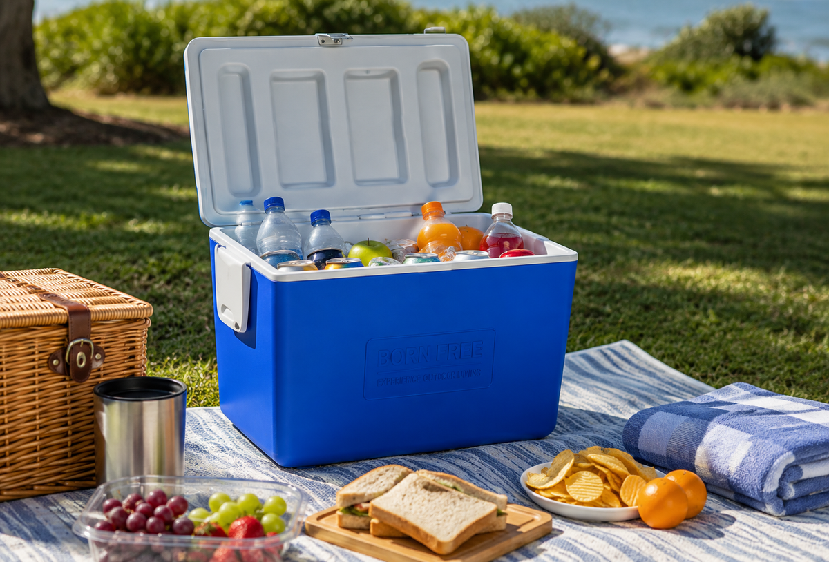 Cadac Born Free 45L Blue Cooler Box + 4kg Charcoal Bag