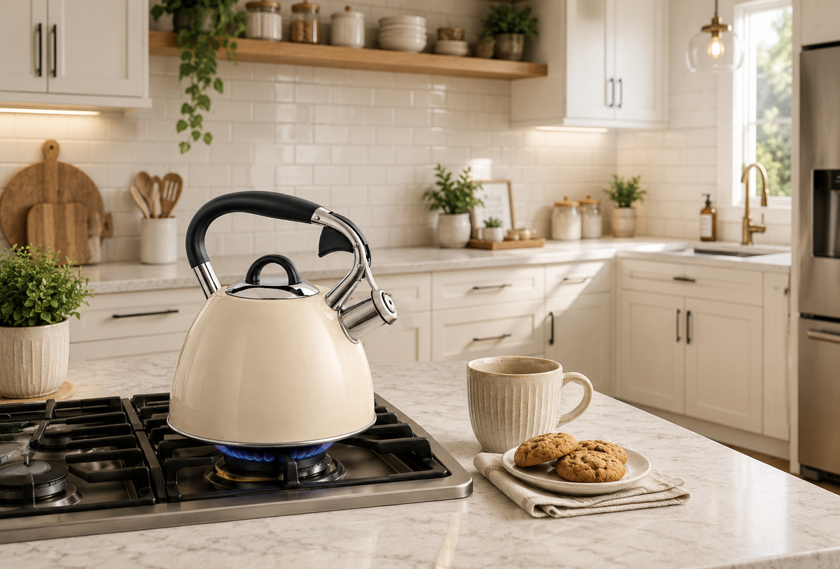 Cadac Born Free Stove-Top Whistling Kettle 2.5L Beige
