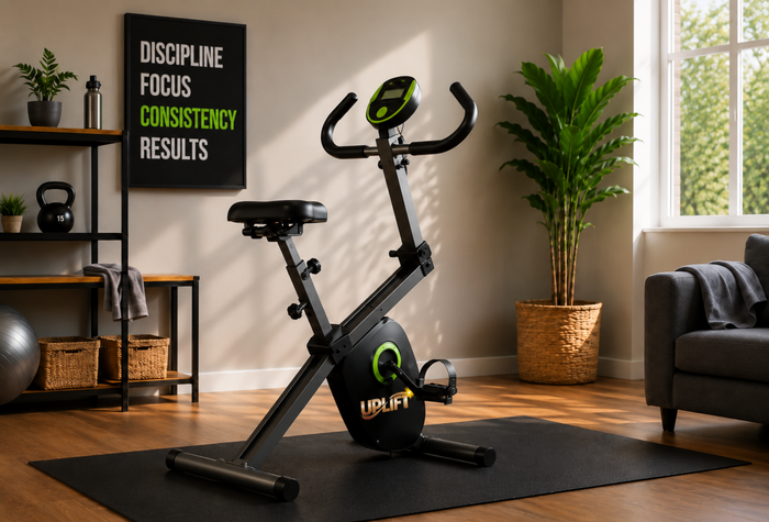 Uplift Home Exercise Bike with Digital Monitor and Adjustable Resistance