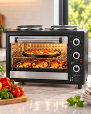 Mellerware Horizon 25 Mini Oven with 2 Solid Hot Plates – 25L 3000W – Black