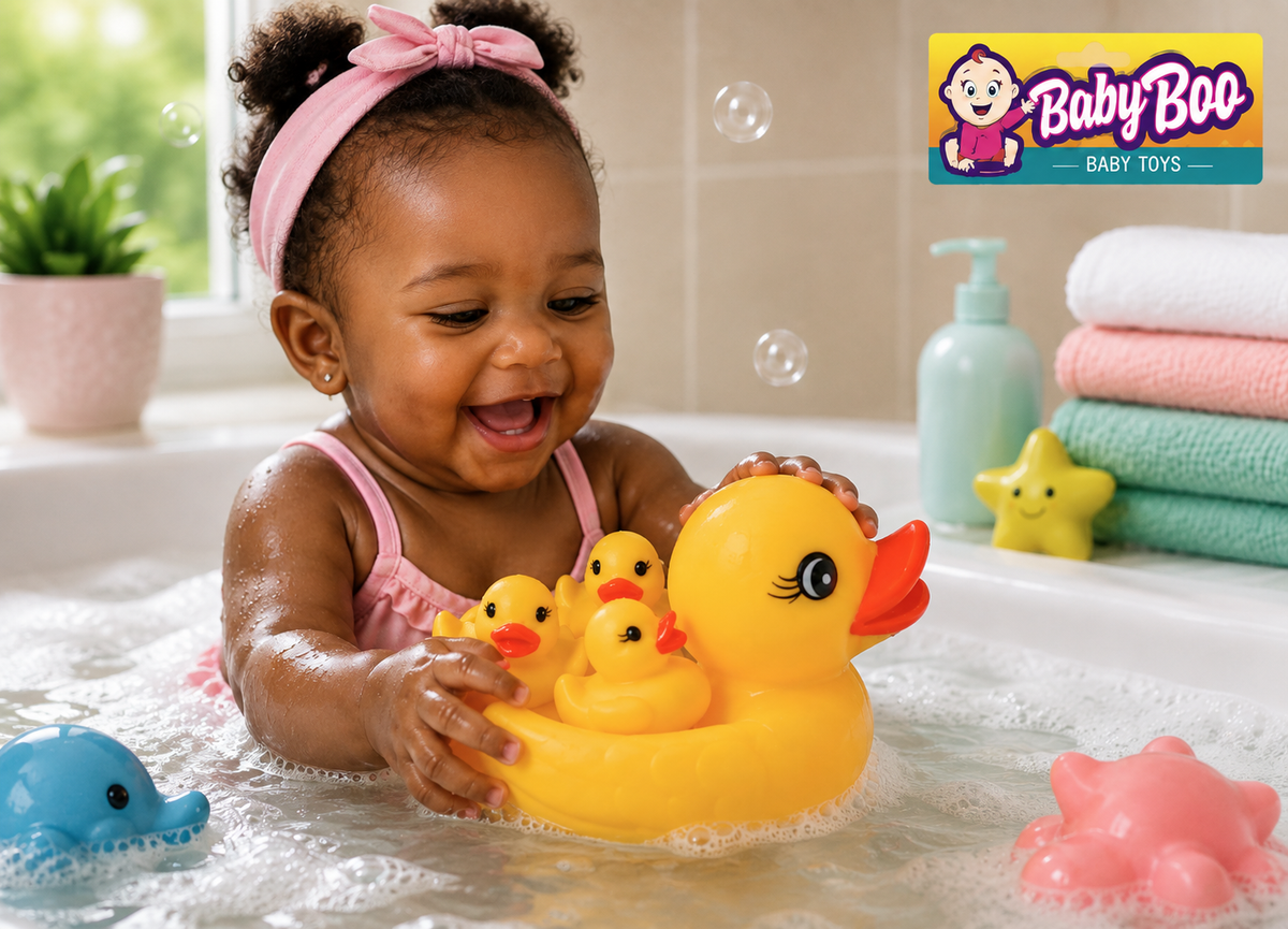 Baby Boo Large Duck & 3 Ducklings PVC Set - 4 Piece