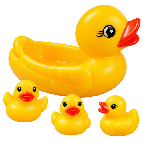 Baby Boo Large Duck & 3 Ducklings PVC Set - 4 Piece